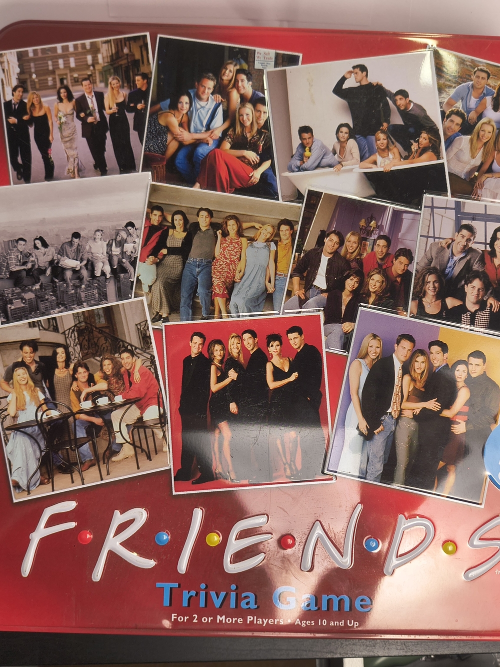 Friends Trivia Game 2003 Red Tin Picture Cards Missing 3 Pawns Cardinal